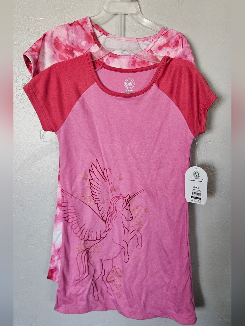 wonder nation NWT Girls Small 6 Pink Unicorn Short Sleeve Nightgown Sleep Dress